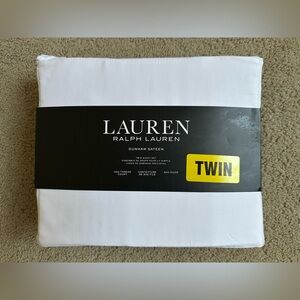 Lauren Ralph Lauren Dunham Sateen 300 TC Twin Sheet Set New